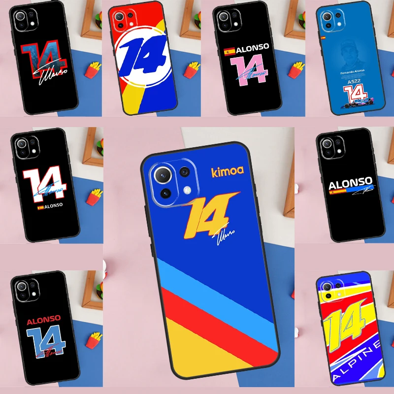 Custodia F1 Racing 14 Fernando Alonso Per Xiaomi 11T 12T Pro 12X13 Lite Poco F5 Pro F3 X4 F4 Gt C40 M5S M4 X3 X5 Pro Coque