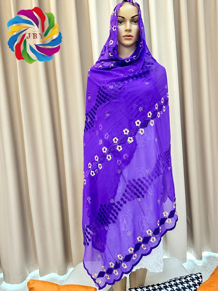 ON SALE African Fashion Muslim Scarf Turban Women Medium Size Sequin Embroidery Chiffon Islamic Hijab Embroider Ramadan Dubai