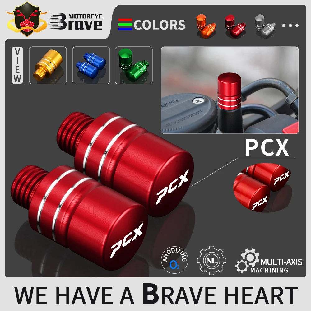 

For Honda PCX REBEL 2Pcs Universal Motorcycle Accessories CNC Aluminum Mirror Hole Plugs Screws Bolts Covers Caps