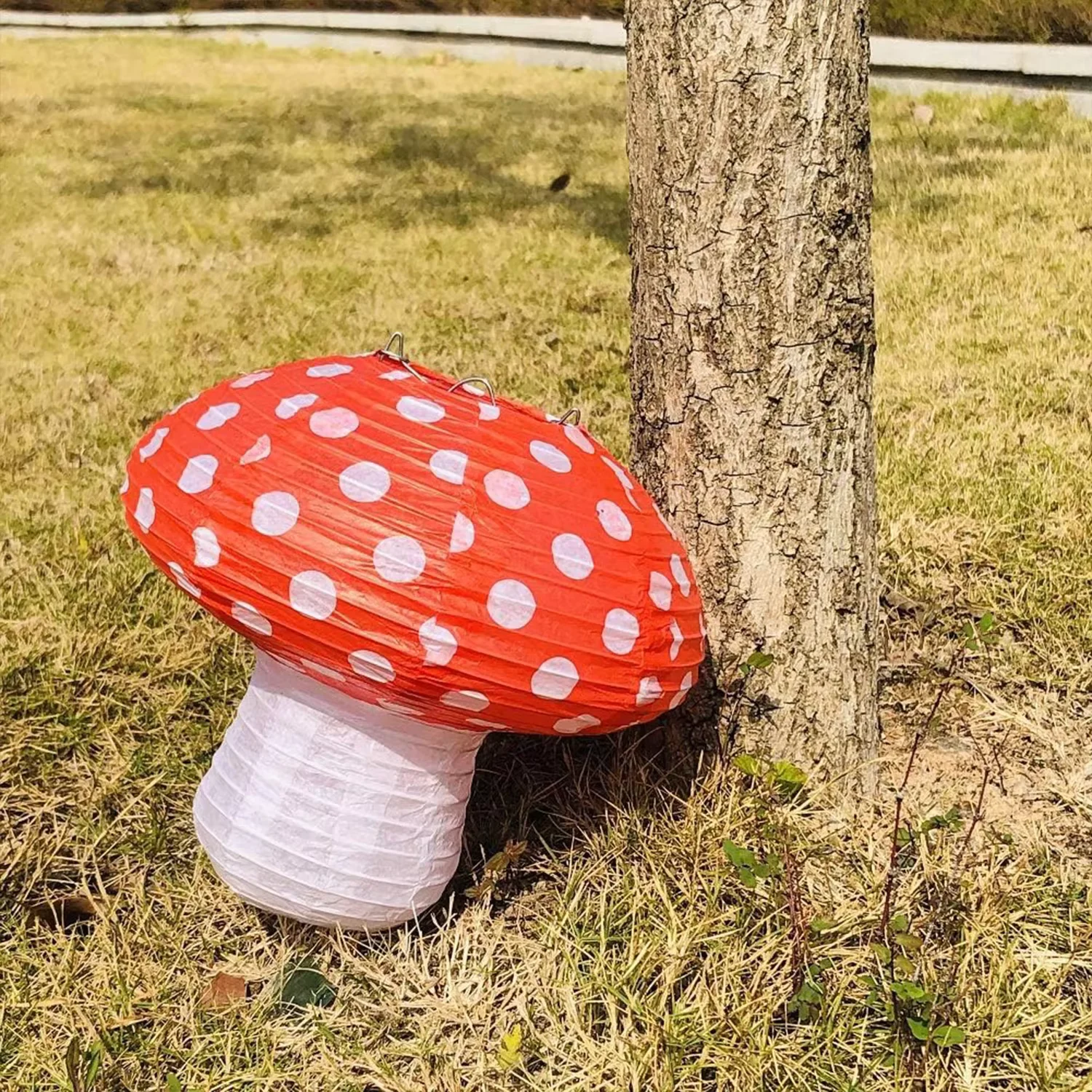 6 Lanterne Di Carta A Forma Di Fungo Rosa - Decorazioni Fai Da Te Per Feste A Tema Alice Nel Paese Delle Meraviglie, Bosco Incantato E Compleanni