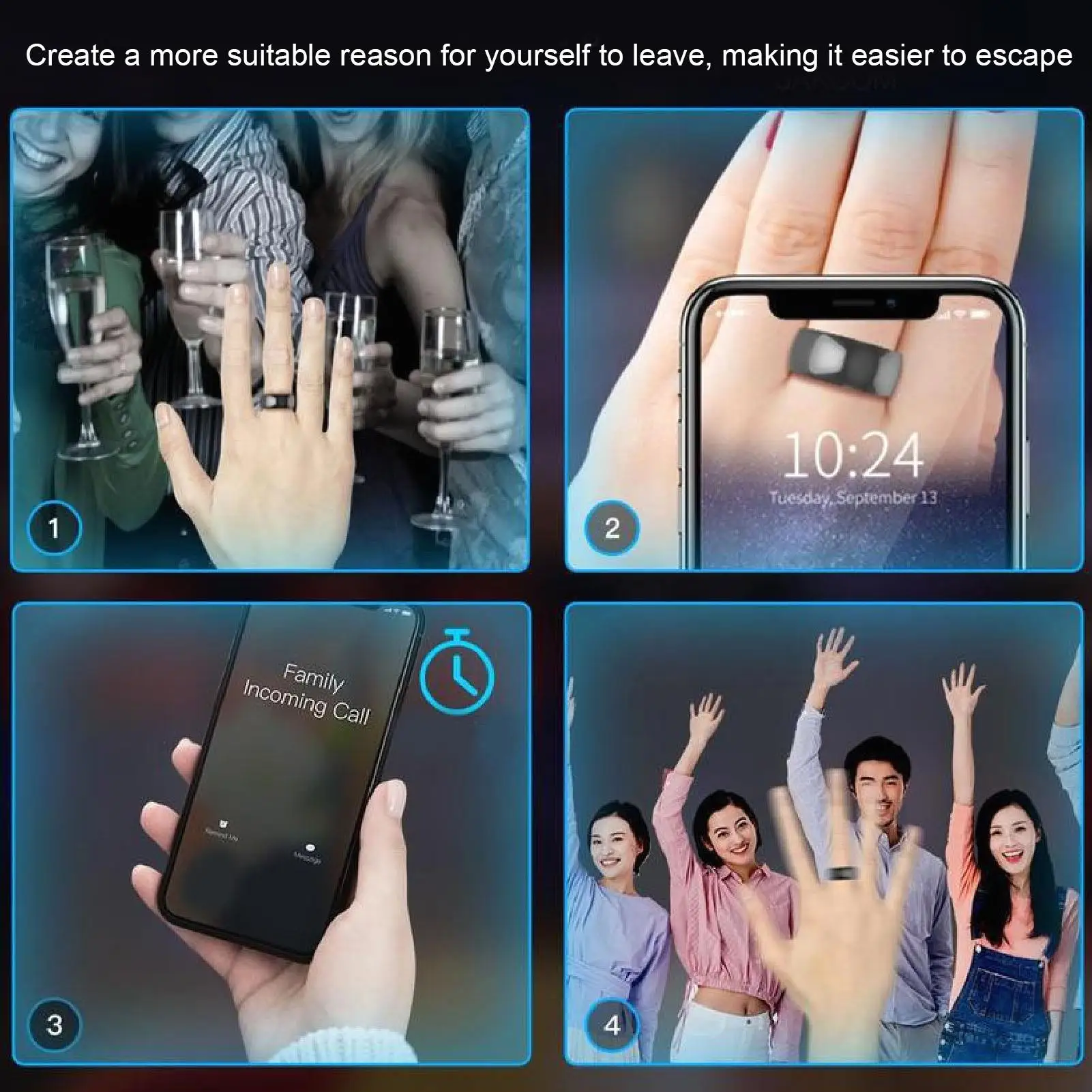 스마트 세라믹 NFC 링, IOS 폰 시나리오 알림, 낮은 열전도율, R4