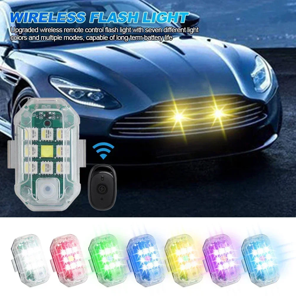 Télécommande sans fil de la lampe LED stroboscopique 7 couleurs pour moto VTT