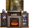 Electric Fireplace TV Stand for TVs Up to 65 Inches, 18-inch Fireplace Insert with APP Control, Remote Control, 16 Color Lights 1