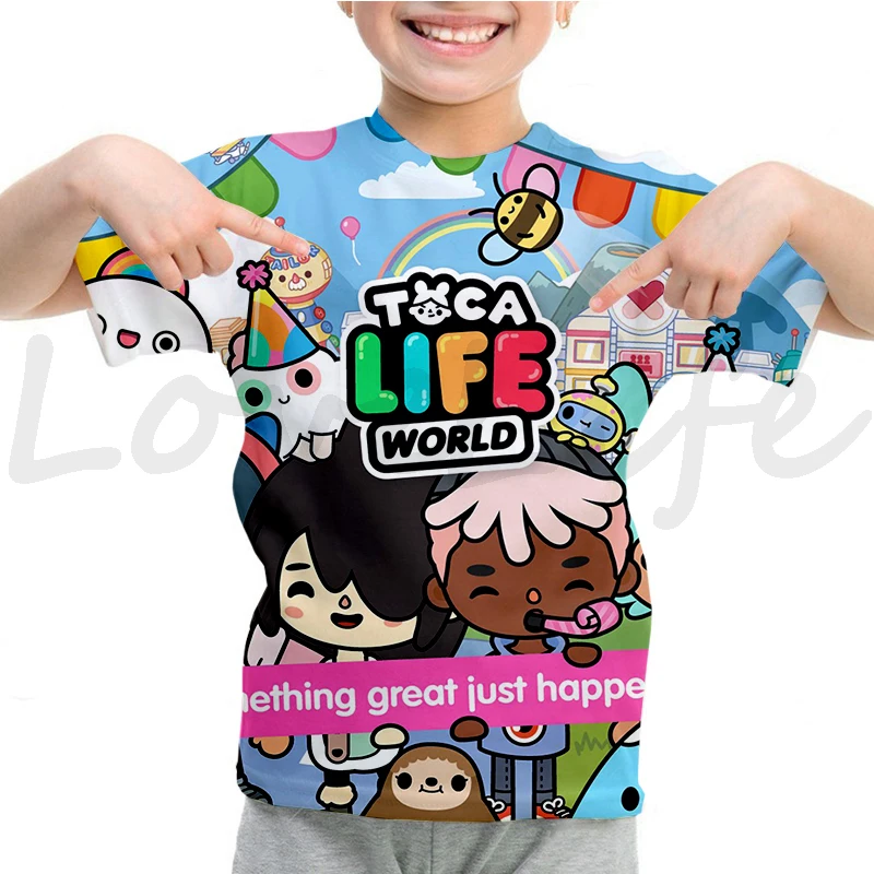 thumbnail image 1 of Camiseta con estampado 3D del juego Toca Life World, camiseta de manga corta de verano para niñas y niños, ropa para niños, camisetas para niños, camiseta de anime, 1 of 5