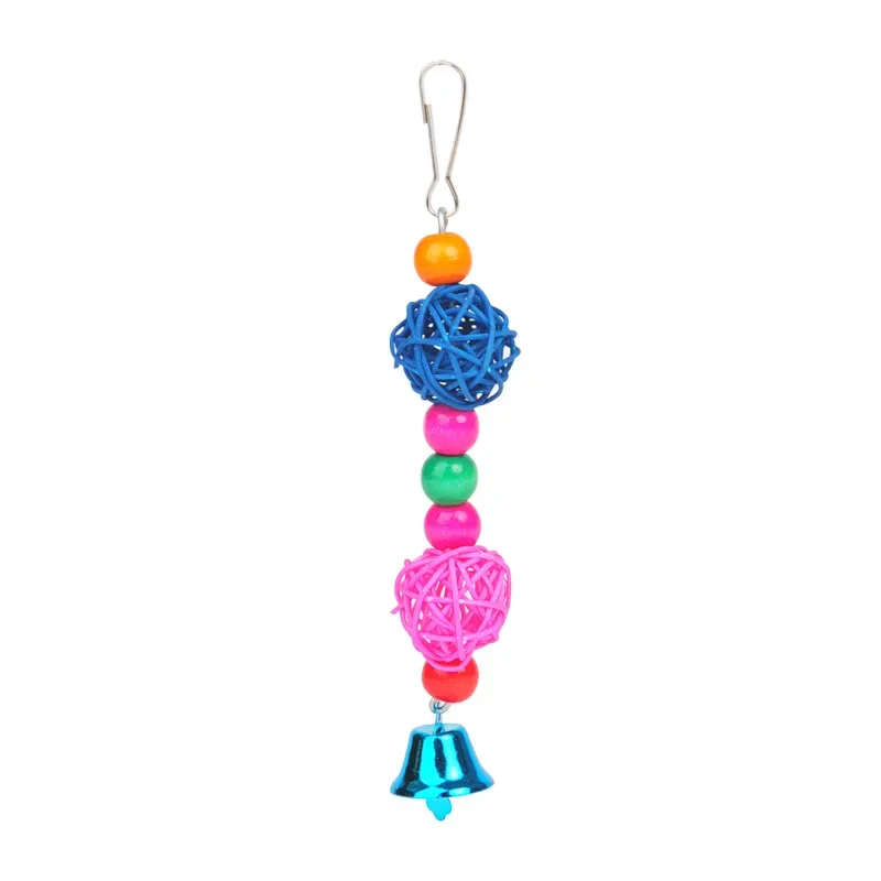 Pack Bird Toy Cage Bird Accessories Wood Parrot Toys Toy Swing Suspension Bridge Ball Cage Bells Pet Supplies Set