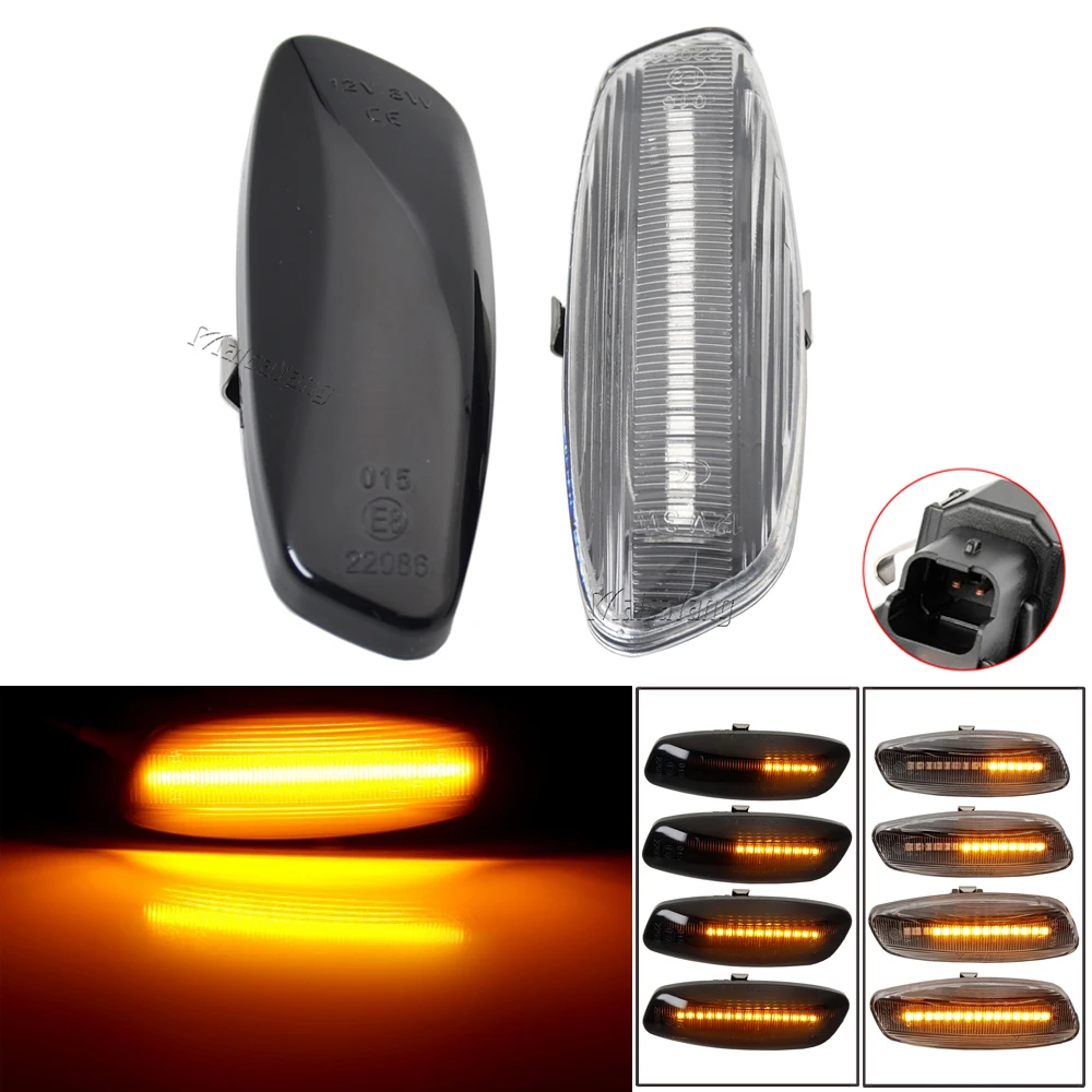 Dynamic LED Side Marker Light Signal Blinker Turn Signal for Peugeot