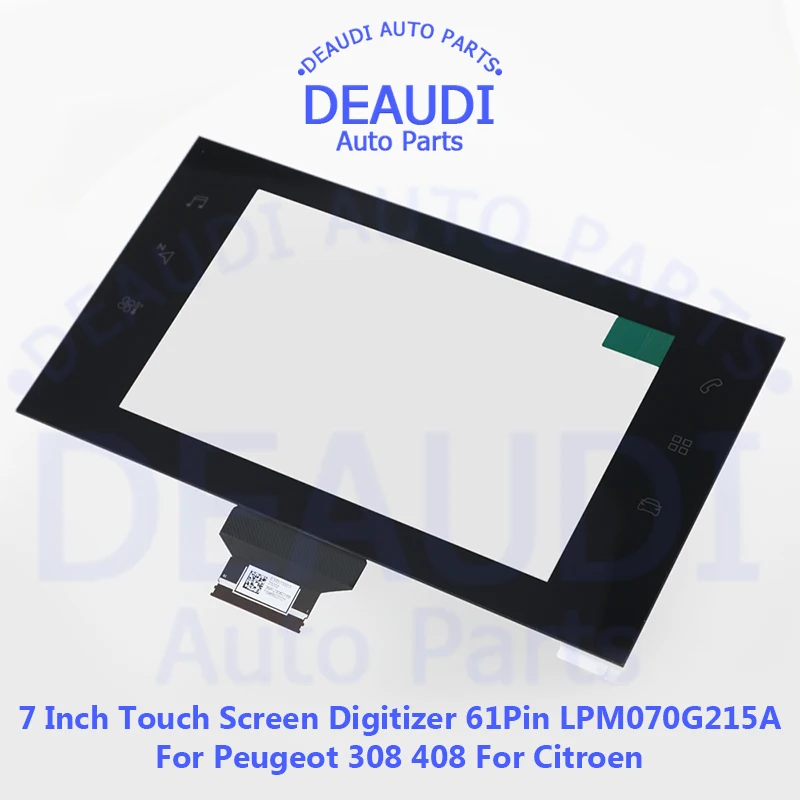 

7 Inch Touch Screen Digitizer 61 Pin LPM070G215A Car DVD GPS Navigation LCD Radio Replacement For Peugeot 308 408 Citroen