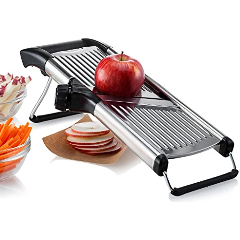 Vegetable Slicer Vegetable Cutter Potato Slicer Multifunctional Mandoline Vegetable Cutter Stainless Steel Potato Slicer Adjustable Veget Onion Grater Kitchen Tool Accessories