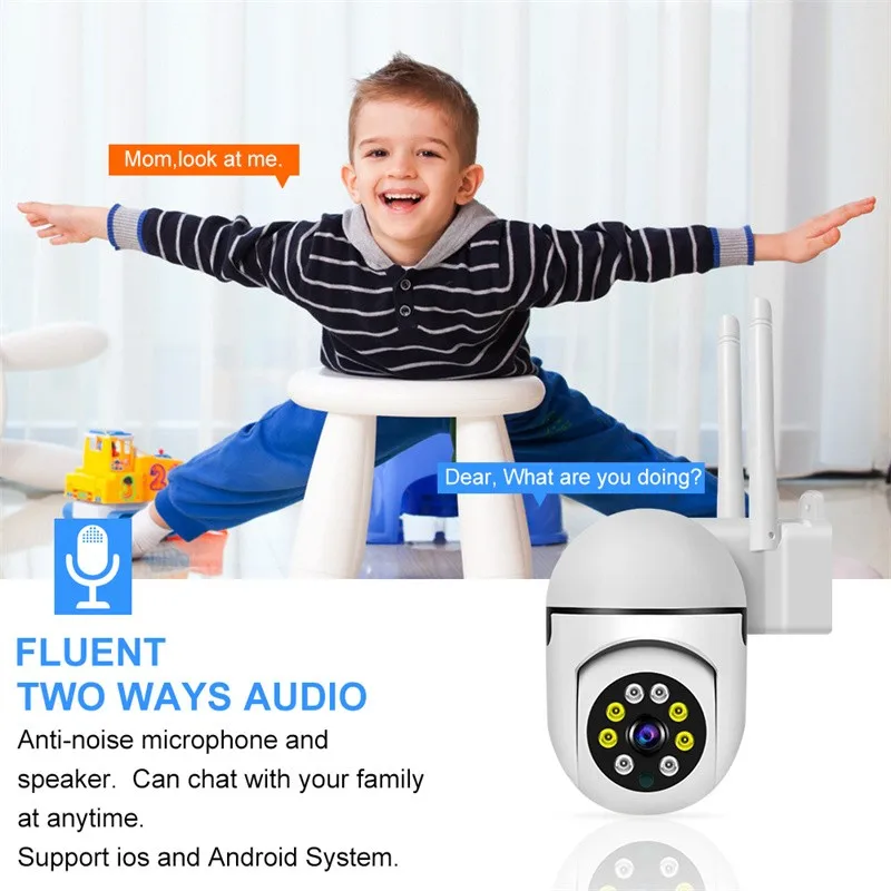 Ycc365 plus 1080P PTZ WIFI IP Camera Audio CCTV Surveillance 4X Zoom Night Full Color Wireless Waterproof H.264 Audio Security 2