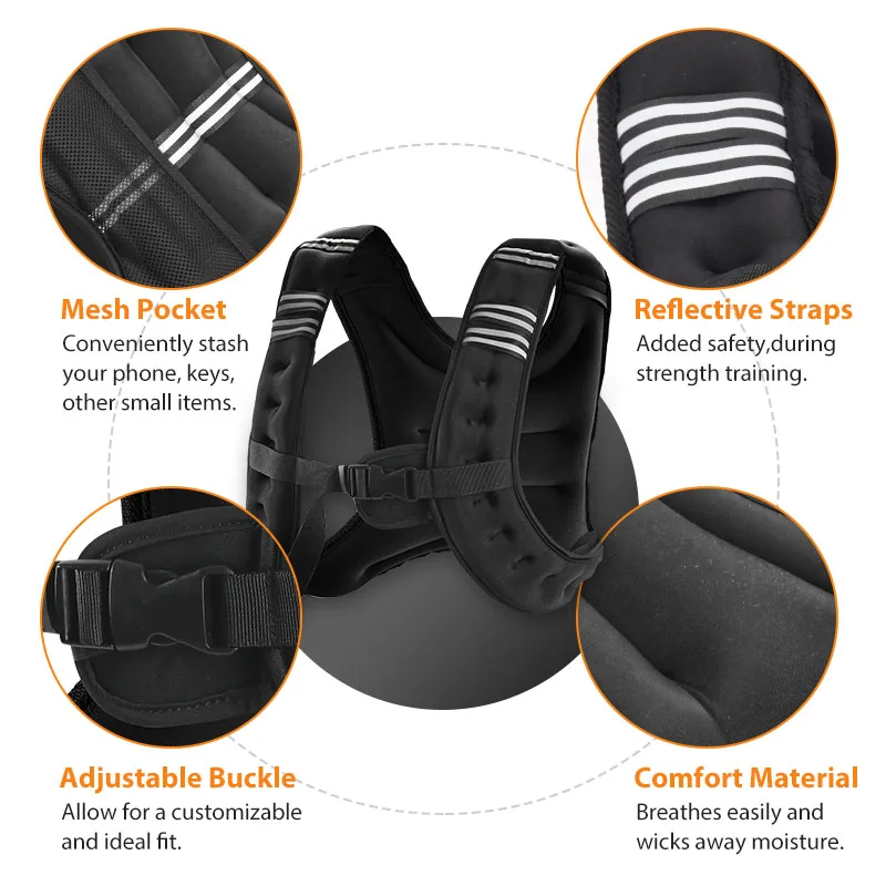 12lb Weight Vest with Reflective Stripe 3