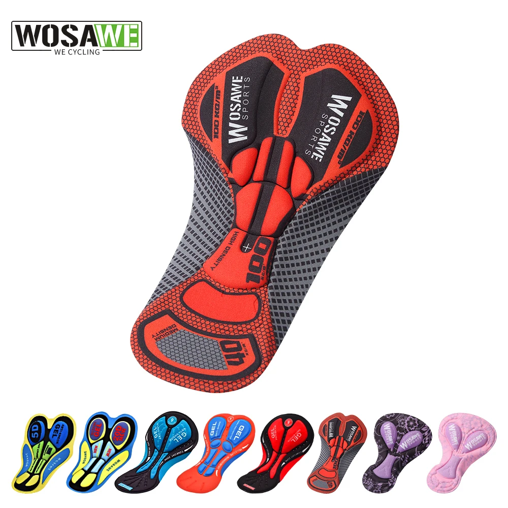 

WOSAWE Men Women Cycling Gel Pad Shockproof Cushioned Pad Breathable Hole Riding Base Cushion 3D 5D 20D Moto Silicone Gel Pad