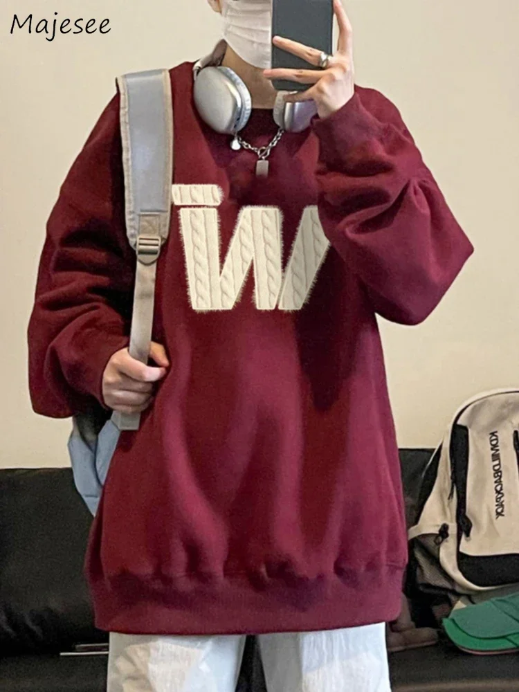 

Толстовка мужская без капюшона, модный Свободный Топ с винтажным принтом надписи, круглый вырез, бархатная удобная и универсальная, зимняя осень