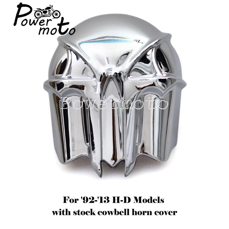 

Plastic Motorcycle Accessories Chrome Stock Cowbell Horn Cover Guard Protection For Harley Softail Dyna Touring Road King 92-13