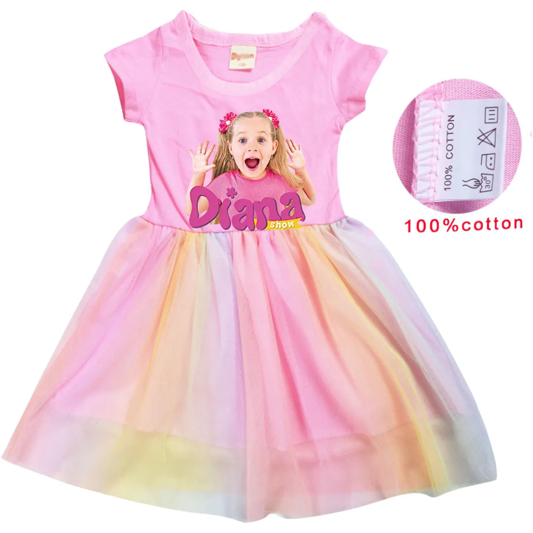 Diana and Roma Clothes Kids Short Sleeve Dress with Bag Baby Dresses Toddler Girls Halloween Girl Costume Children's Clothing