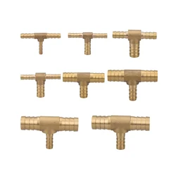 Multi - Size Brass Hose Barb Tee - 3 - Way Pipe Fitting Connector - 4 - 4 - 4mm (Tee)