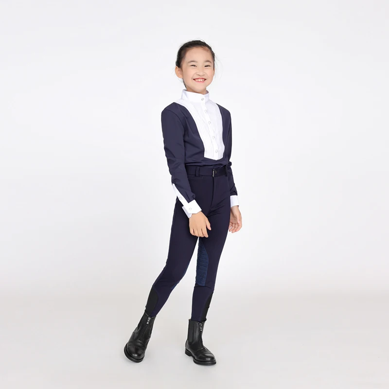 Children Half Silicone Horse Riding Pants Breeches Soft Breathable Four Way ElasticEquestrian pants Unisex Horse Riding 3