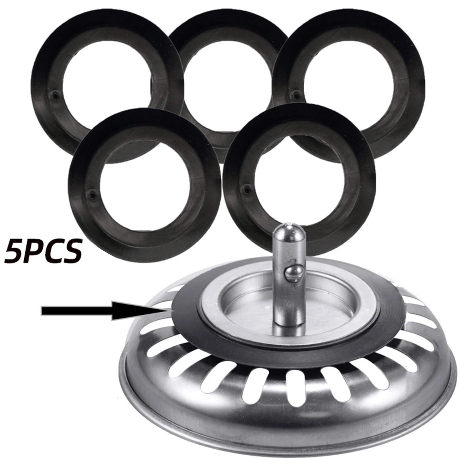 5PcsRubberGasketStrainerSealsforFrankeBasketStrainerPlug