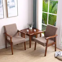 

Solid wood backrest chair with armrests computer chair desk chair household single sofa chair mahjong chair fabric old man chair