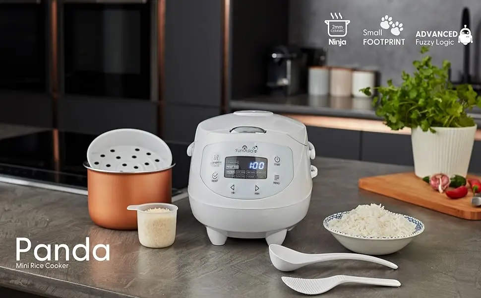 Yum Asia Panda Mini Rice Cooker With Ninja Ceramic Bowl And