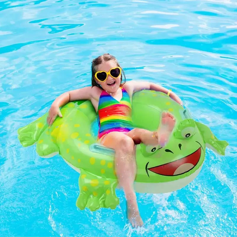 Pool Ring For Toddlers Inflatable Cartoon Aminal Floats For Kids Floating Crocodile & Turtle & Frog Shaped Swimming Rings Baby 5