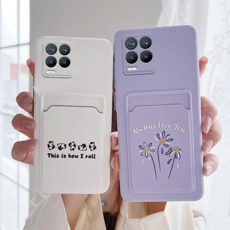 Cartoon Card Slot Holder Wallet Phone Case with Back Cover