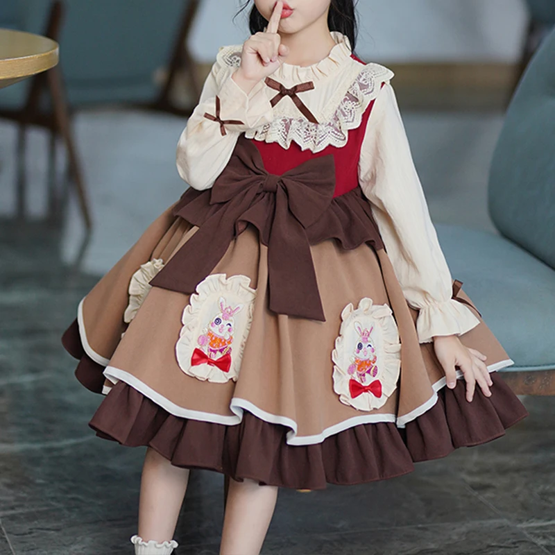 فستان الأميرة للأطفال تنورة منتفخة بأكمام طويلة لل...