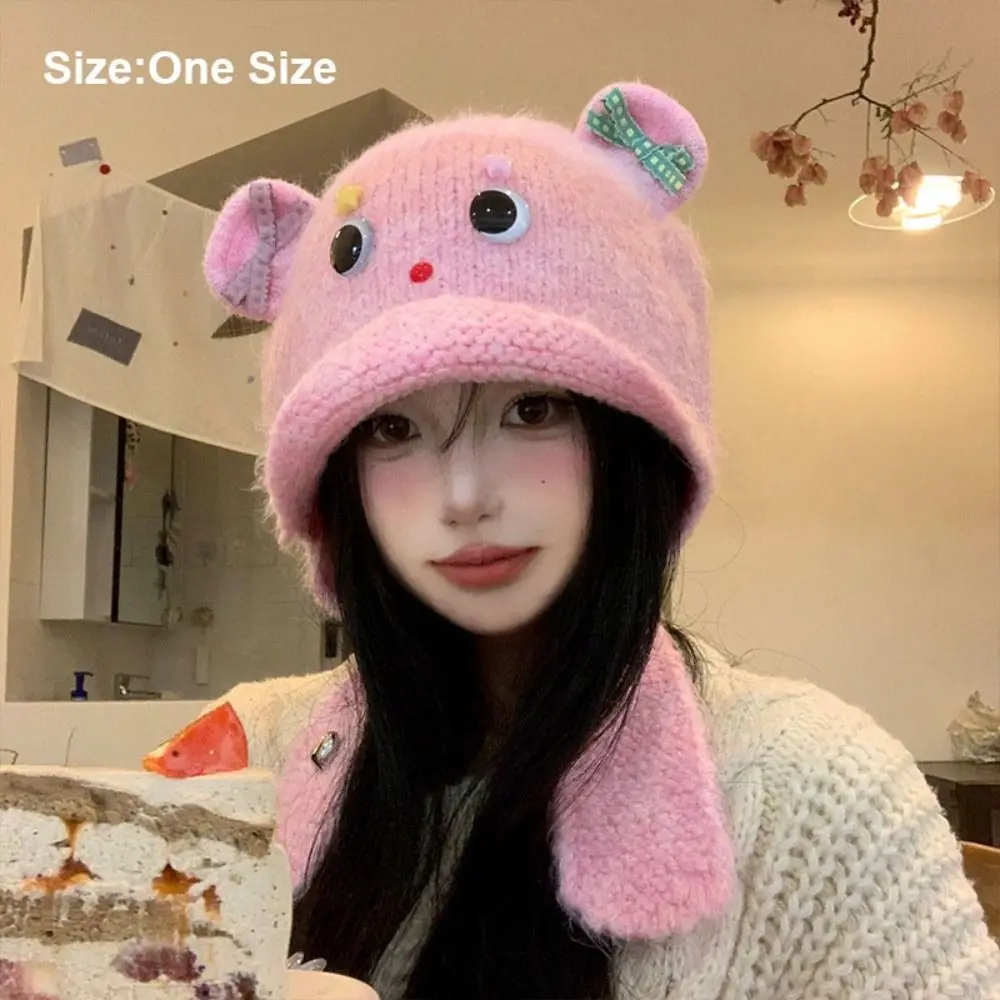 Plush Beanie Cap Windproof Elastic Ear Protection Hat