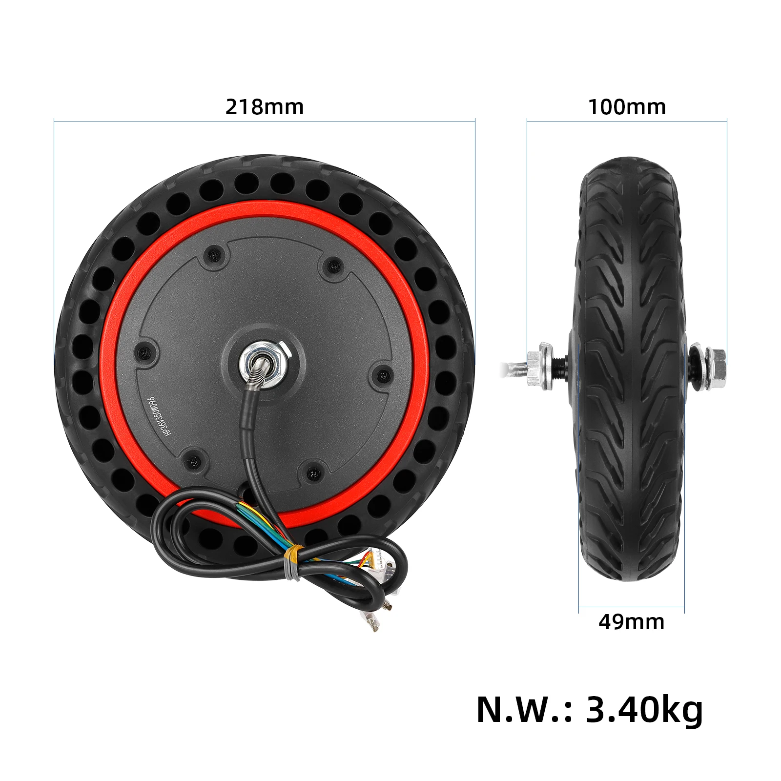 8.5 Inch Electric Scooter Motor 36V/350W Hub Motor with Honeycomb Solid Tire for Xiaomi M365 Pro Pro2 1S