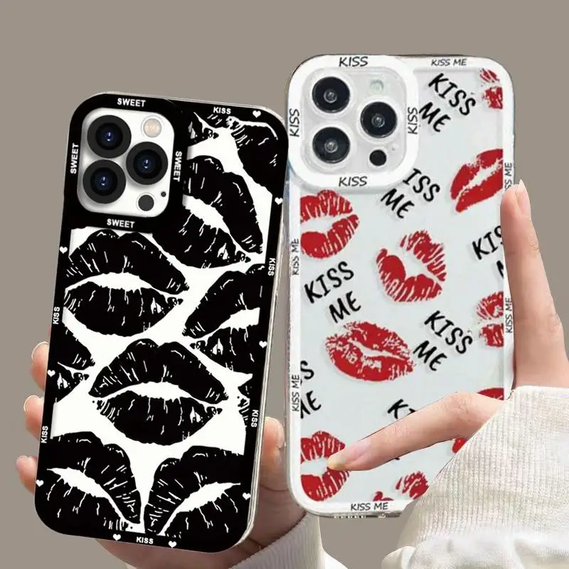 Lip Pattern TPU Phone Case Cover - Stylish Protective Shell