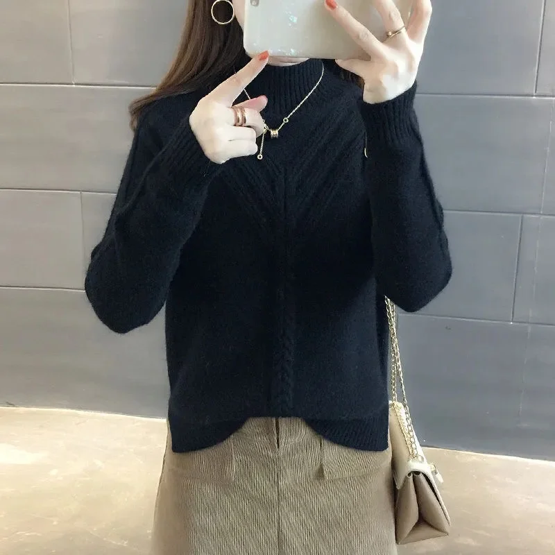 Women's Sweater 2023 New Autumn Fashion Knitted Sweater Casual Long Sleeve Pullover Sweaters Korean Loose Pull Knitwear Tops