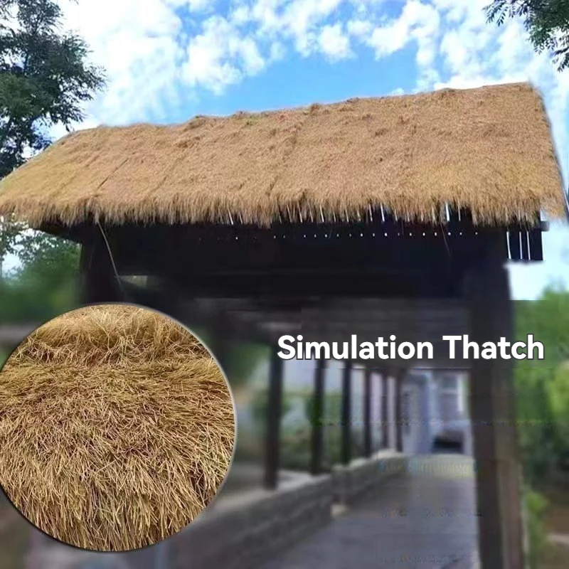 

100X100cm Outdoor Lawn Simulation Thatched Artificial Straw Roof Decoration Thatched Carpet Eaves Decoration Scenic Area House