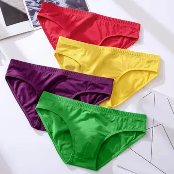 Mutandine intimo da uomo Slip da uomo adulto Elastico traspirante Tinta unita Intimo da uomo Mutande elastiche maschili 1