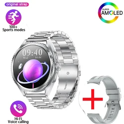 Luxury AMOLED Smart Watch for Men - Water Resistant, Multi - Sport Fitness Tracker with Long Battery Life (Steel strip silver)