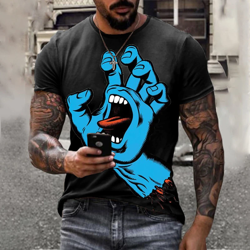 Camiseta con estampado 3D de monstruo gigante para ropa deportiva divertida de manga corta estilo callejero, Hip Hop, moda de verano| | - AliExpress