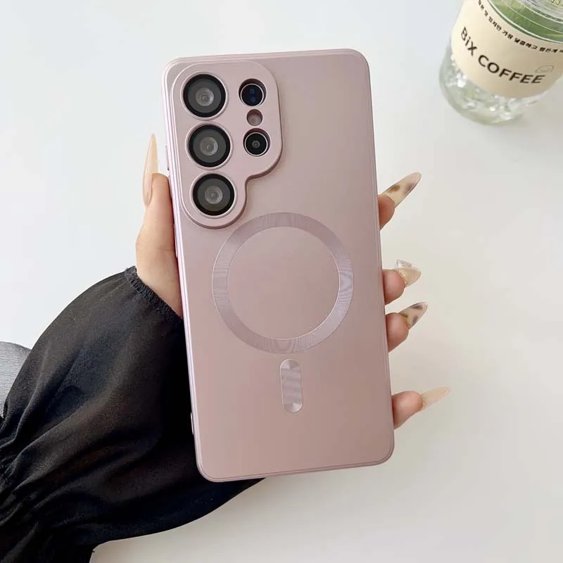 Metallic Magnetic Soft Case with Wireless Charging and Lens Protection