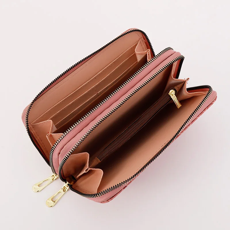 Women Wallet Long Style New Double Zipper Large Capacity Clutch Purse Patent Leather Phone Pocket