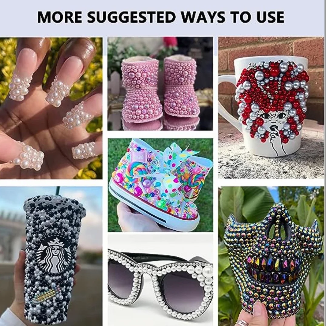 Nail Art Accessories 30g Semi-round Pearl Resin Drill Nail Drill Mixed Flat Bottom Pearl Phone Case DIY Accessories
