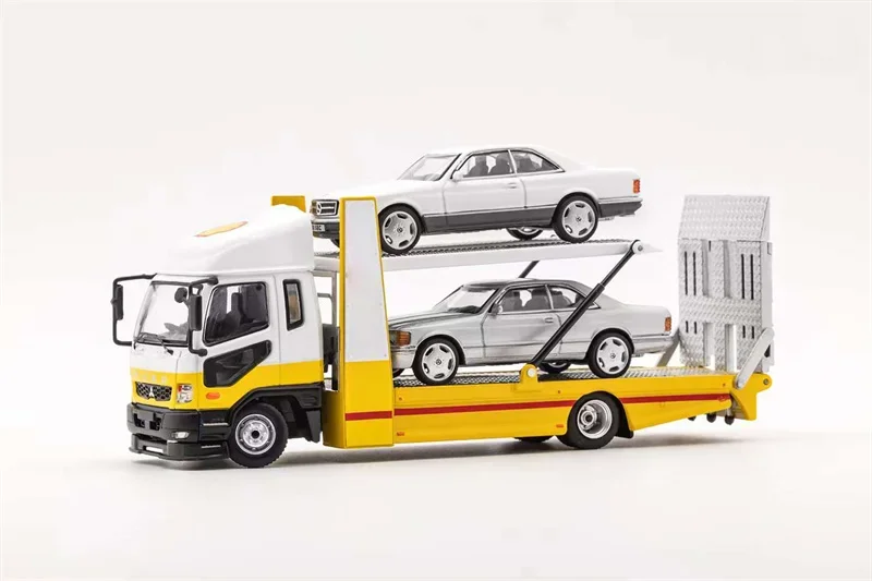 

GCD 1:64 Fuso Fighter Mk2 FK 2017 Double Deck yellow white RHD limited600 Diecast Model Car