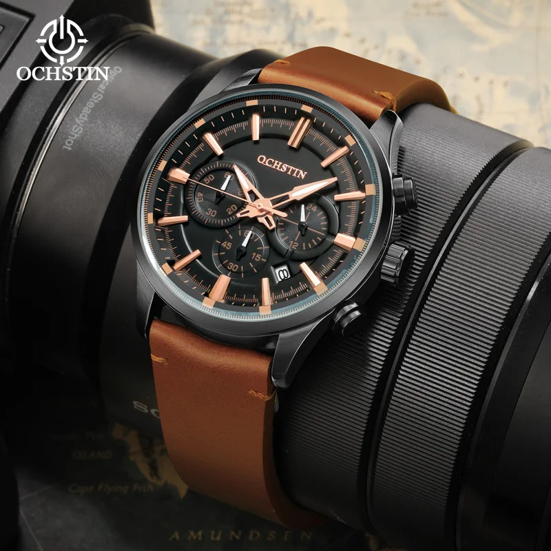 OCHSTI Hot 2024 Pilot Series Fashion and Fun Multi functional Quartz Movement Waterproof Watch Men's Quartz Watch