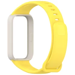 Silicone Sports Strap and Protective Bumper Case - Mi Band 9 active (Starlight - yellow)