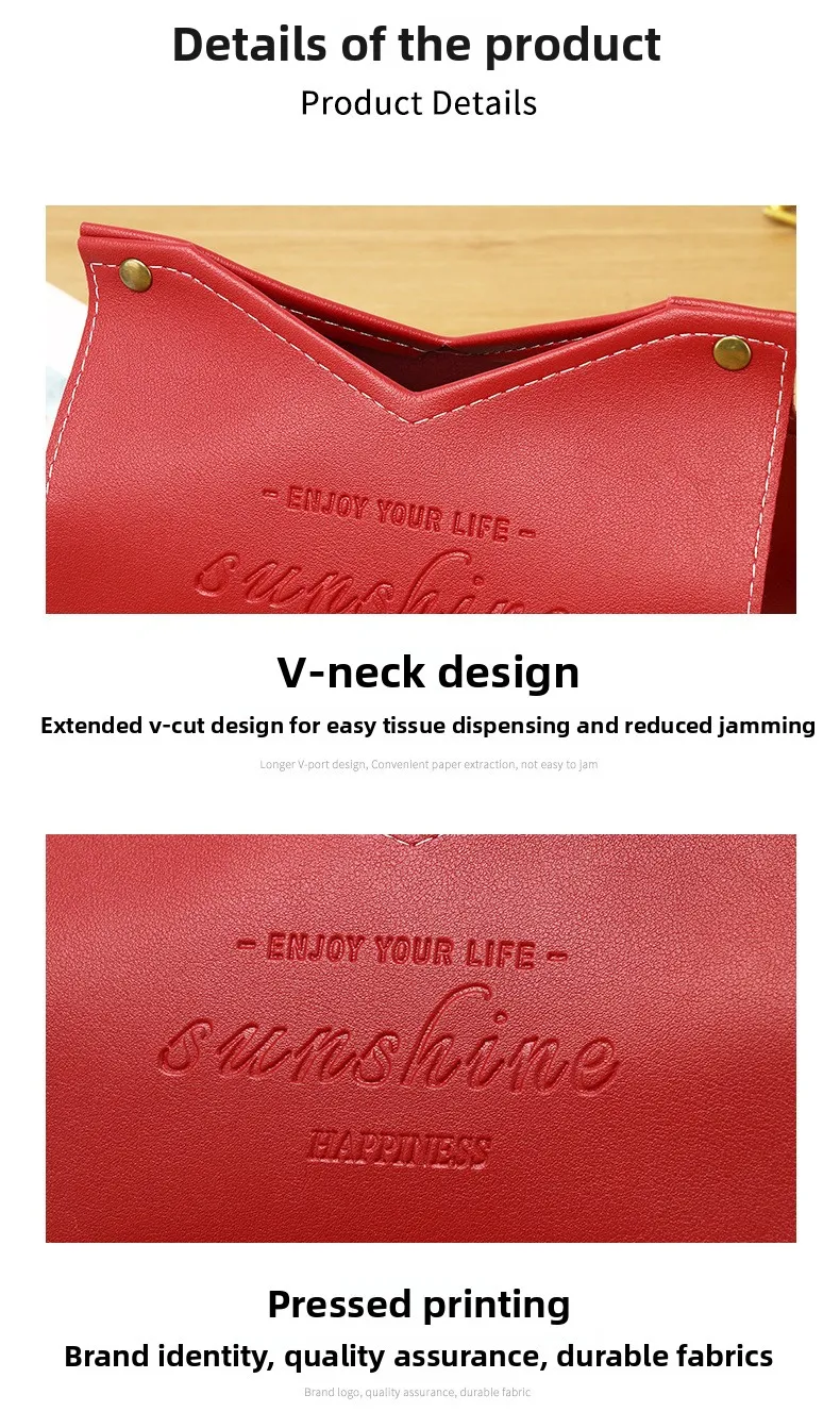2026 Premium neue Luxus-Taschentuchbox aus Leder – elegantes kreatives Design für Hotelzimmer, Wohnzimmer und Heimdekoration – Detail 9