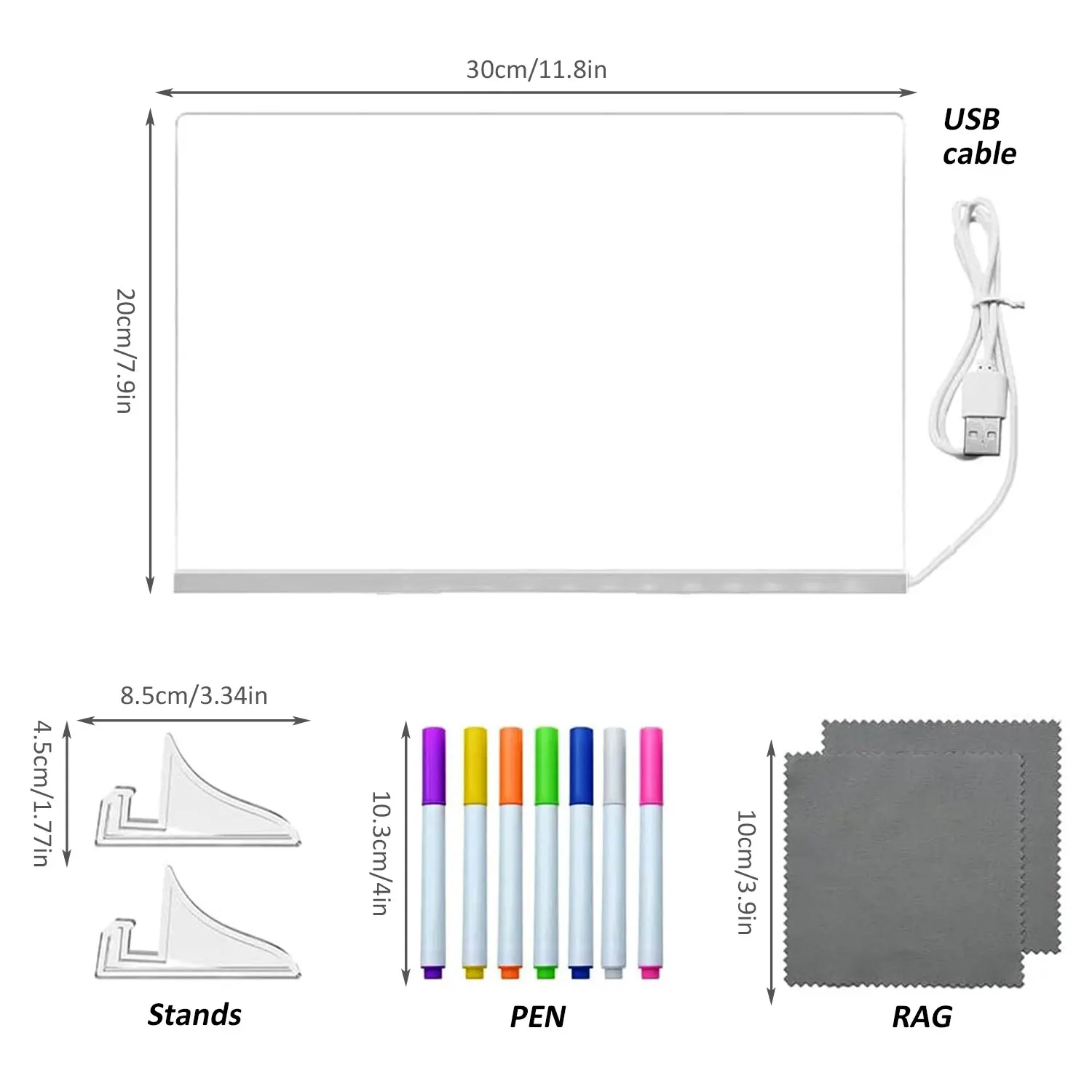 LED Light Up Drawing Board - 7 Colors Dry Erase 2