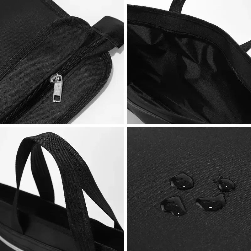 Thickened Double Layer Business Briefcase Multifunctional Waterproof Zipper Pouch Solid Color Large Capacity Package Accessories leather briefcase