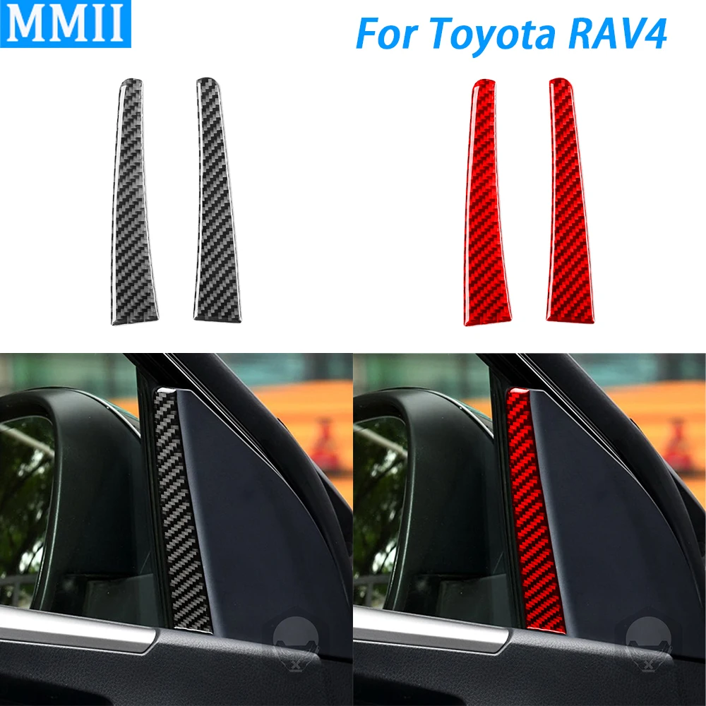 

Для Toyota RAV4 2016-2017 углеродное волокно A-Pillar, двусторонние декоративные полосы, аксессуары для украшения интерьера автомобиля, наклейка