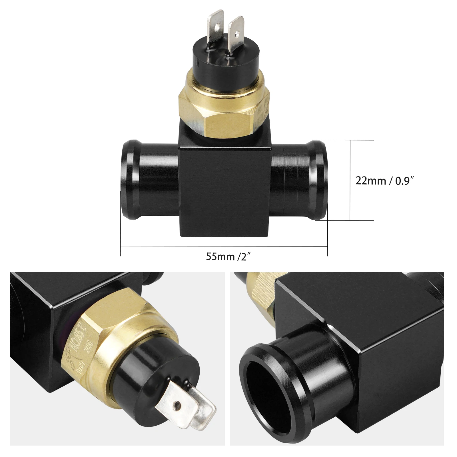 22mm Temperature Switch Radiator Fan Thermostat for Kawasaki 125-450CC KX KXF KLX KDX KLX300 KLX230SM KX250 KX450 KX250X KX450X motorcycle cooling fan