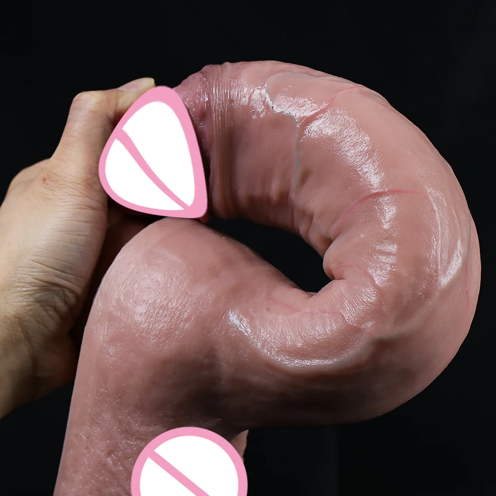 Super Real Skin Penis Realistic Dildo Soft Flexible Huge Cock Suction Cup Adult Sex Toys for Woman Masturbation Anal Dick