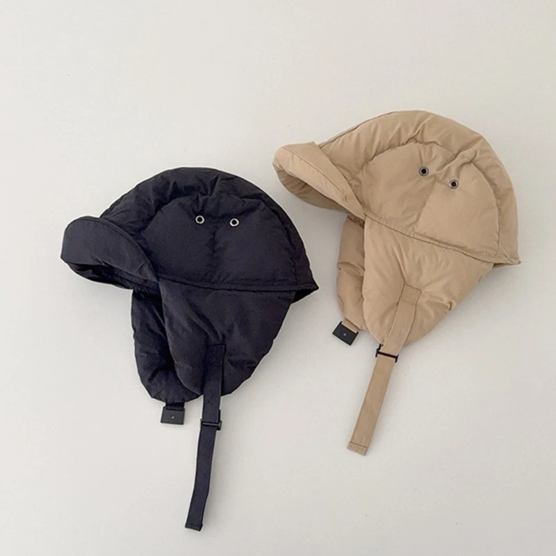 Child's Protective Winter Hat with Soft Down Cotton Filling for Outdoor Fun Cold Weather Comfortable Earflap Bonnet Caps