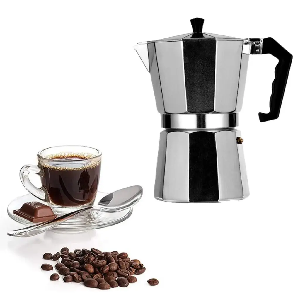 

Aluminum Coffee Maker Moka Pot Octagonal with Stainless Steel Filter Cafe Brewing Tools 50ml 100ml 150ml 300ml 450ml