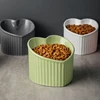 Slanted Ceramic Cat Bowl with Stand - Anti-Tip Elevated Cat Food Dish for Neck Protection, Cute Pet Feeding Bowl dogs universal 3