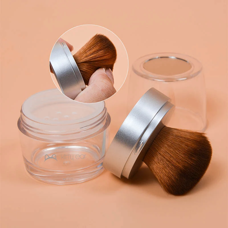 10G Makeup Tools Loose Powder Box With Brush Mirror Visualization Portable Make-up Compact Practical Beauty Makeup Powder Jar stylish women hair claw clip strong hold non slip hair jaw grip clamps portable girls make up washing tool styling accessories